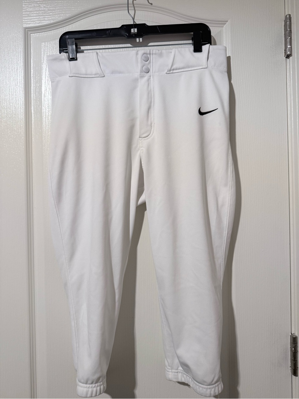 Nike White Men’s Jogger Pants with Black Swoosh